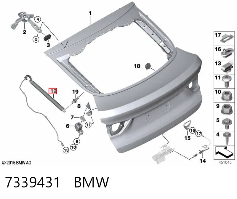 7339431 BMW Amortiguador de porton