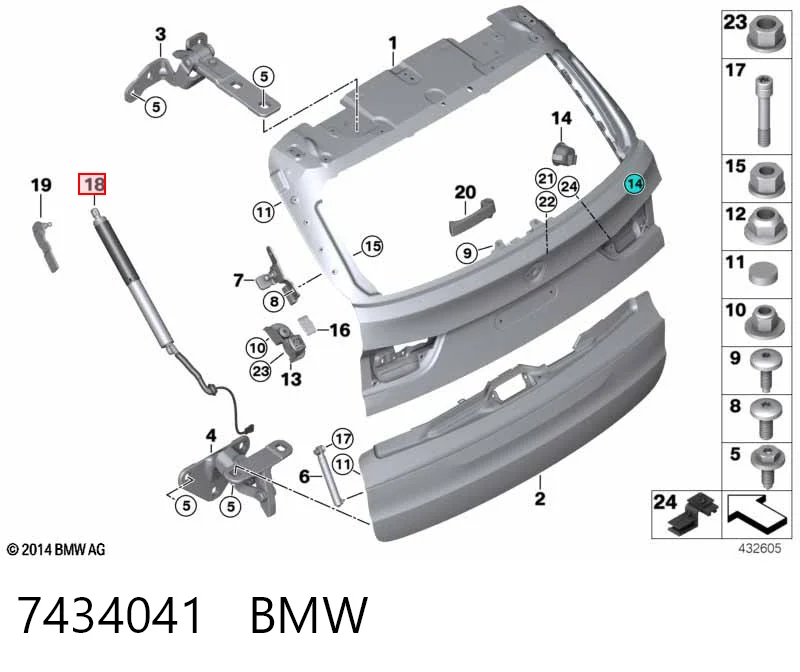 7434041 BMW Amortiguador de porton