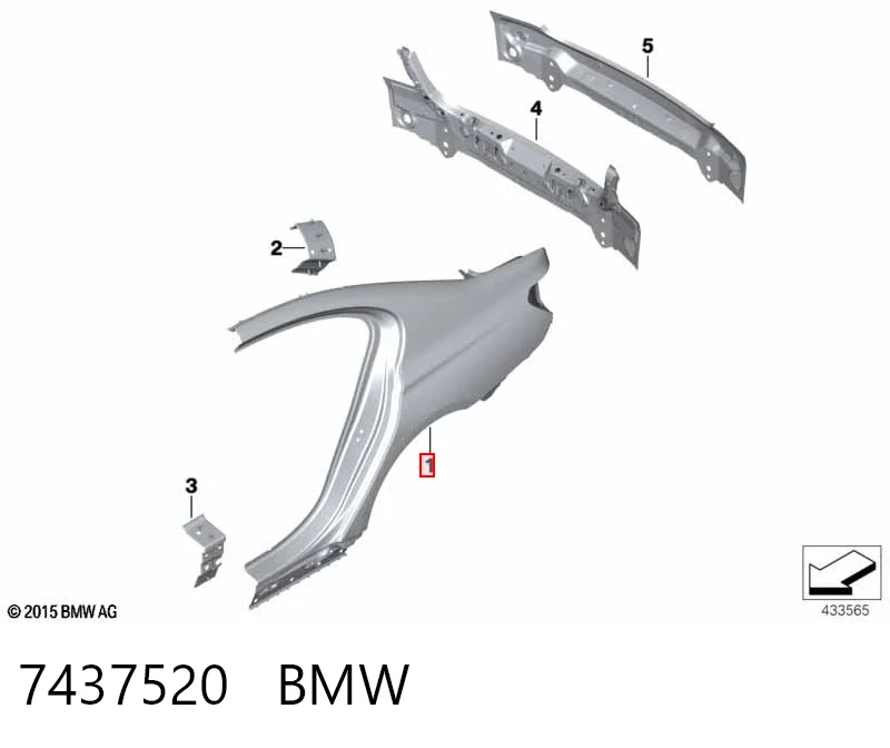 Aleta trasera derecha 7437520 BMW