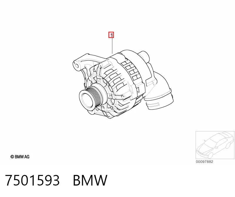 7501593 BMW Alternador de coche