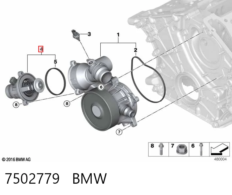 7502779 BMW Termostato de agua