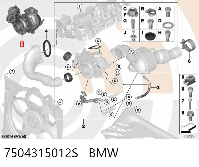 7504315012S BMW Turbo para motor