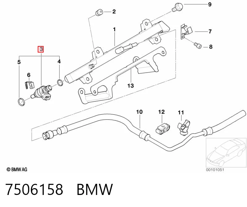7506158 BMW Inyector de combustible
