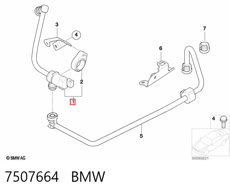 Válvula de ventilación de gases del tanque de combustible 7507664 BMW