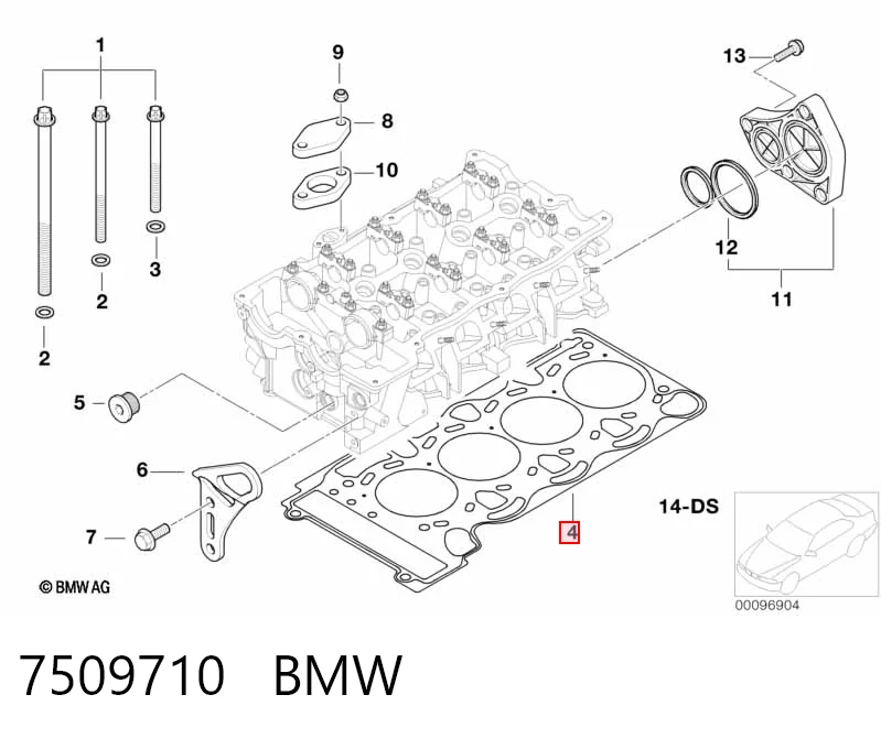 7509710 BMW Empaquetadura de culata
