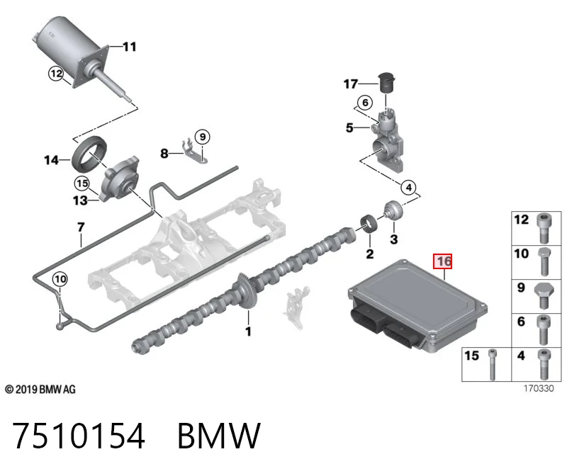 7510154 BMW Módulo de control Valvetronic