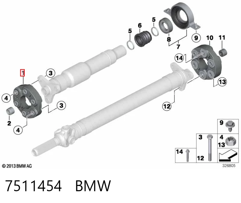 7511454 BMW Acoplamiento elástico del cardán