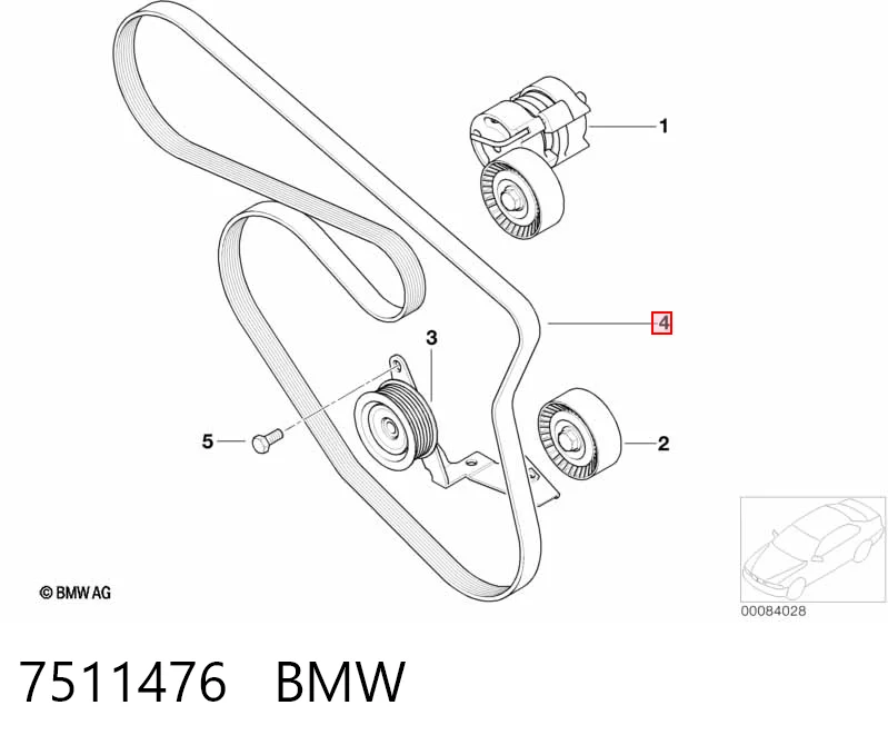 Correa de accesorios 7511476 BMW