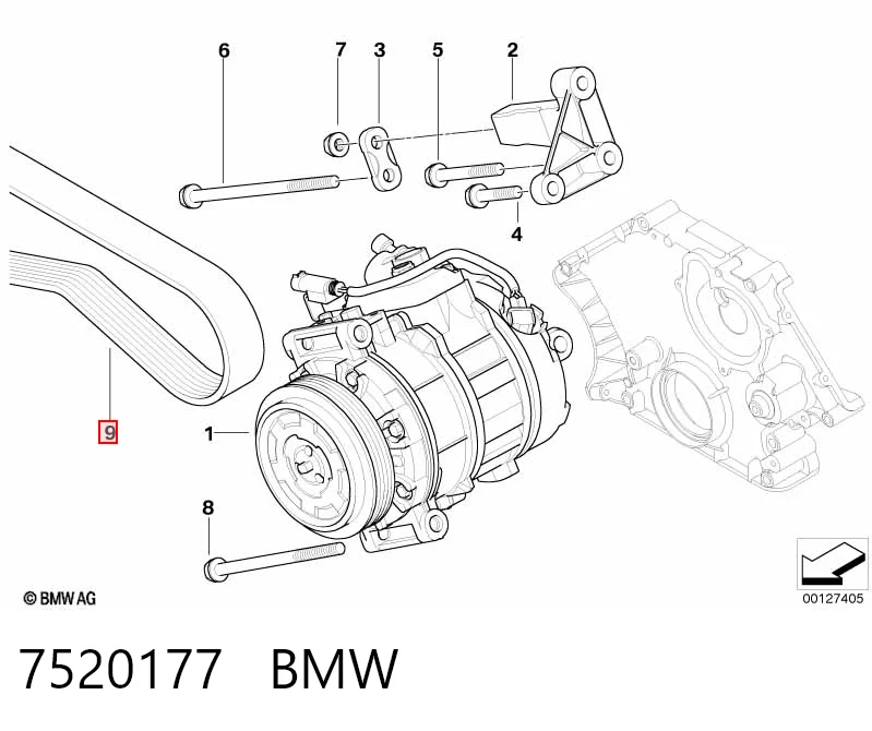 7520177 BMW Correa poly v