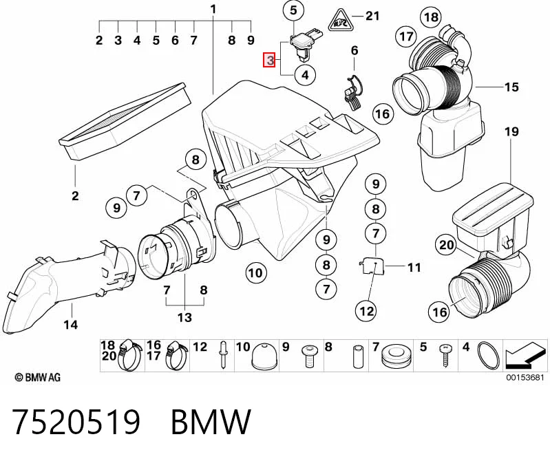 7520519 BMW Sensor de flujo de aire