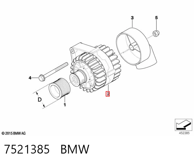 7521385 BMW Alternador de coche