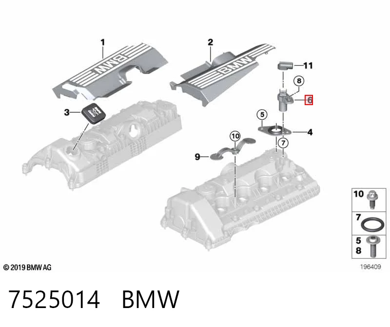 7525014 BMW Sensor posición arbol de levas