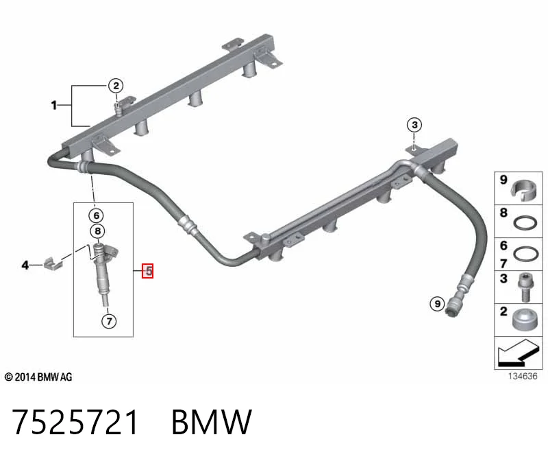 7525721 BMW Inyector de combustible