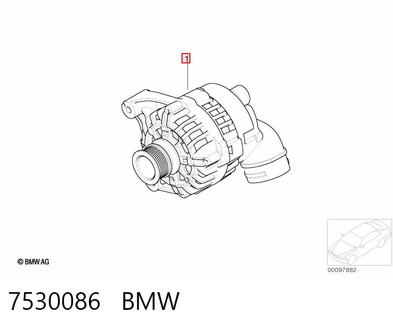 7530086 BMW Alternador de coche