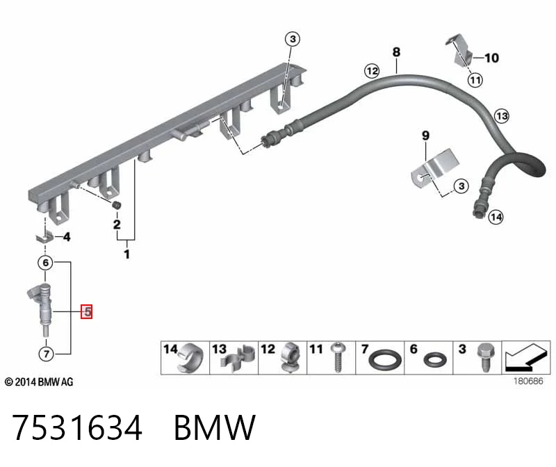 7531634 BMW Inyector de combustible