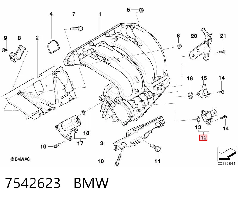 7542623 BMW Sensor, presión colector de admisión 