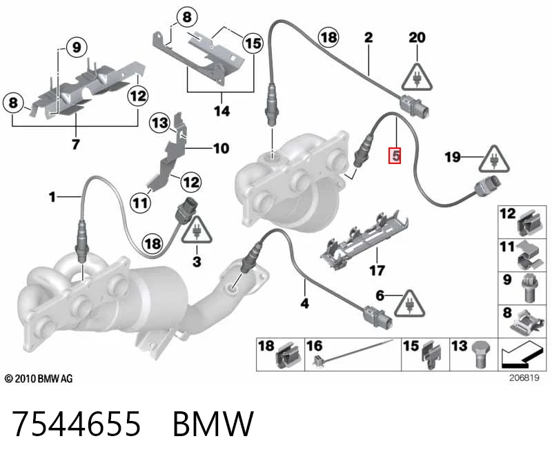 7544655 BMW Sonda lambda de oxígeno posterior al catalizador
