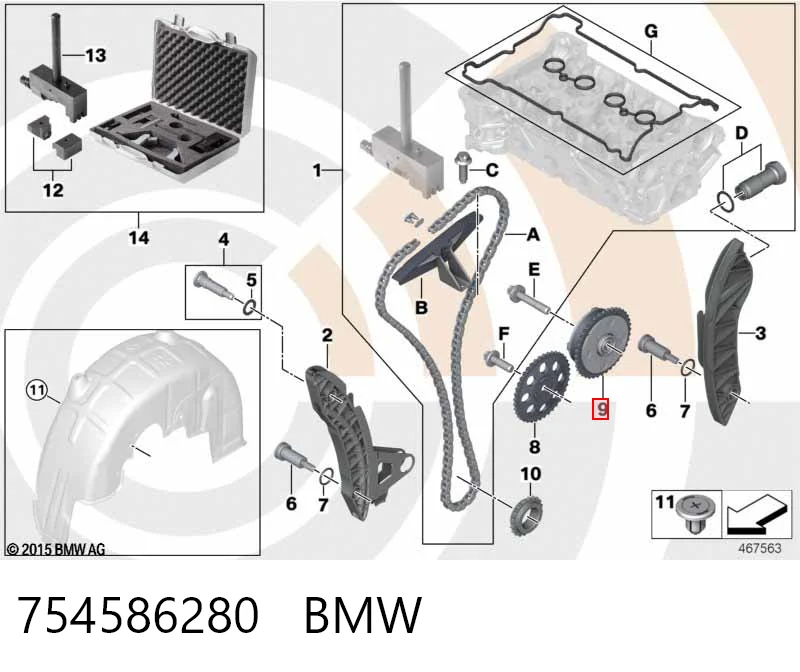 754586280 BMW Engranaje árbol de levas lado de admisión