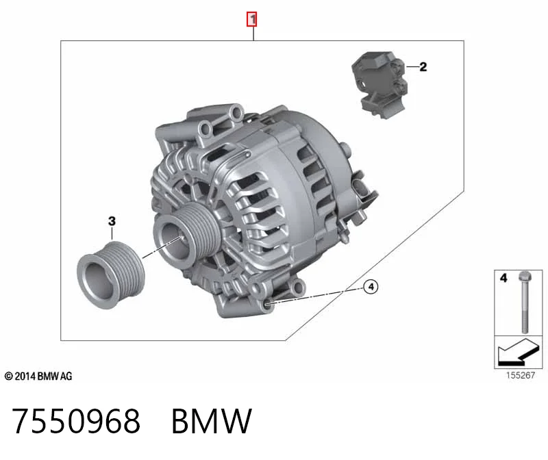 7550968 BMW Alternador de coche