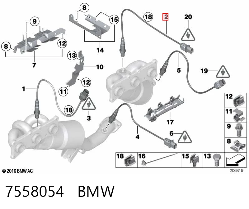 7558054 BMW Sensor de oxígeno previo al catalizador