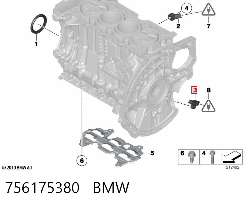 756175380 BMW Sensor de posición del cigüeñal