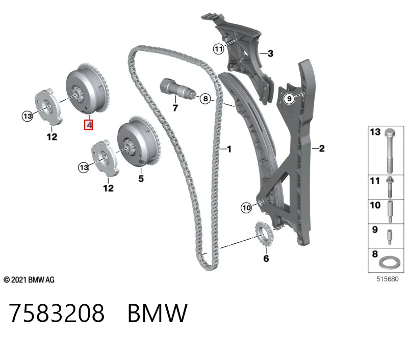 7583208 BMW Engranaje del árbol de levas de escape