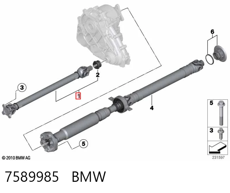 7589985 BMW Transmisión cardán, eje delantero