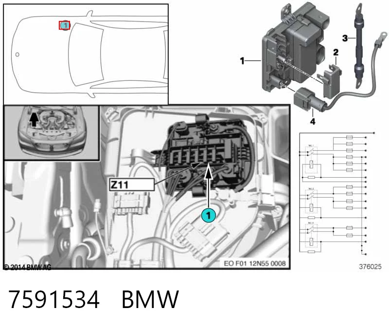 7591534 BMW Bloque de relés