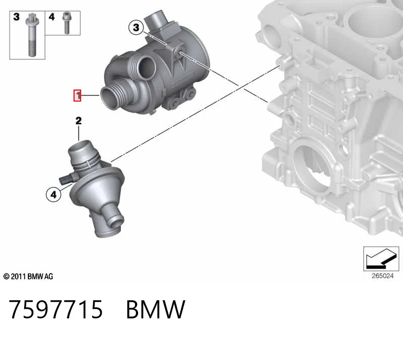 7597715 BMW Bomba refrigerante coche