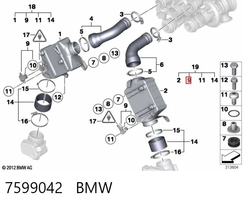 7599042 BMW Sensor De Presion Del Colector De Admision