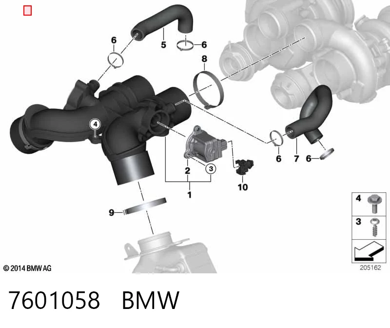 7601058 BMW Válvula solenoide de control de presión de sobrealimentación