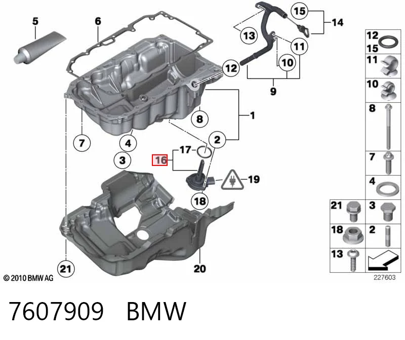 7607909 BMW Sensor de nivel de aceite