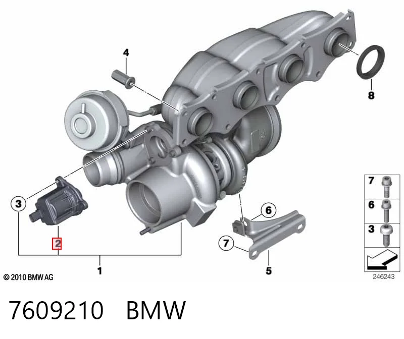7609210 BMW Válvula solenoide de control de presión de sobrealimentación