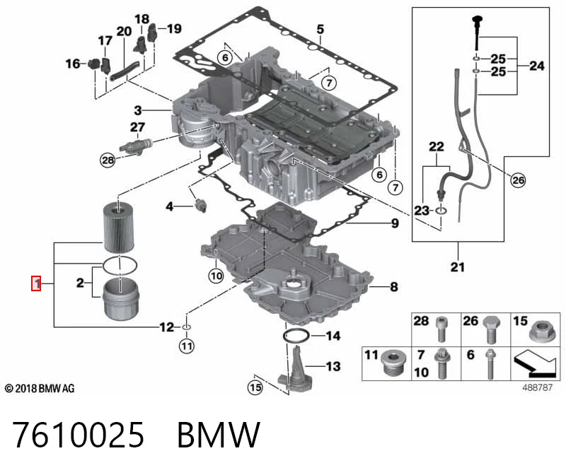 Filtro de aceite 7610025 BMW