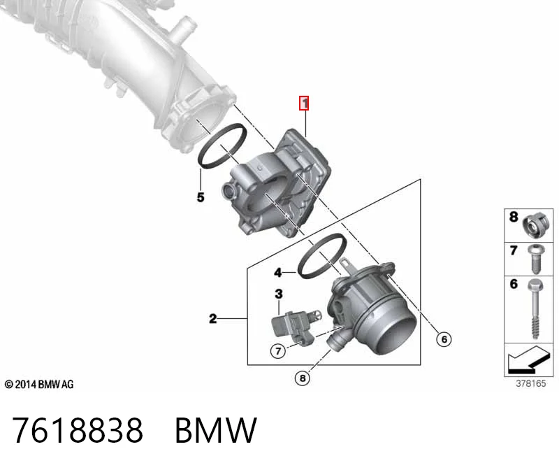 Caja de mariposa BMW 1 