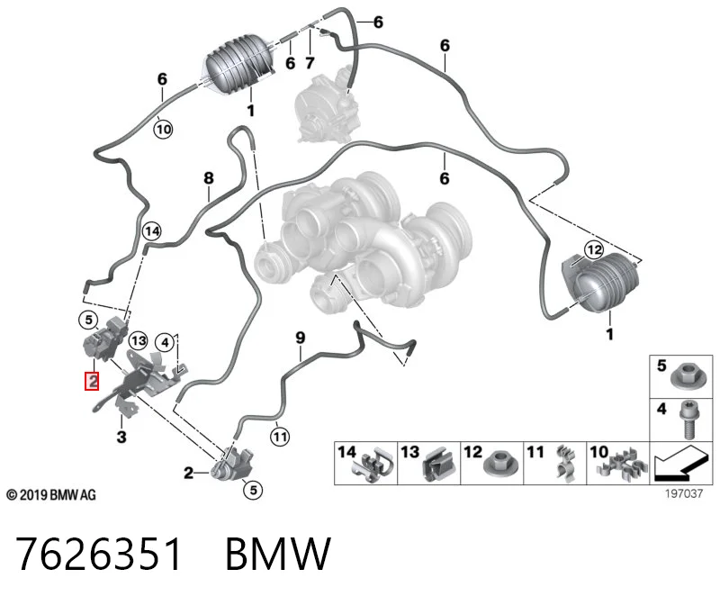 7626351 BMW Válvula solenoide de control de presión de sobrealimentación