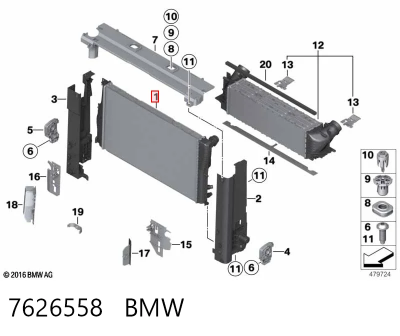 7626558 BMW Refrigeración del motor