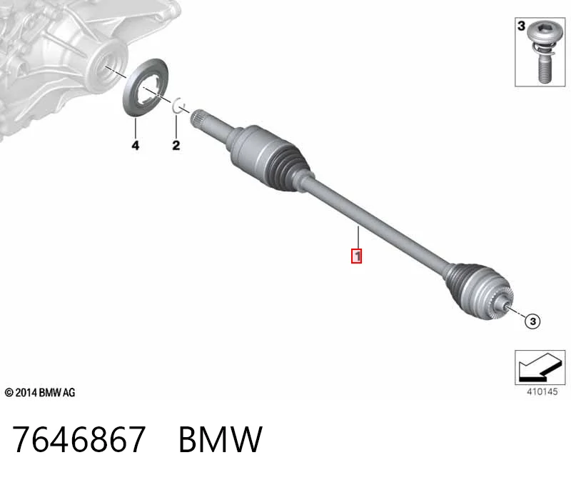 7646867 BMW Semieje trasero