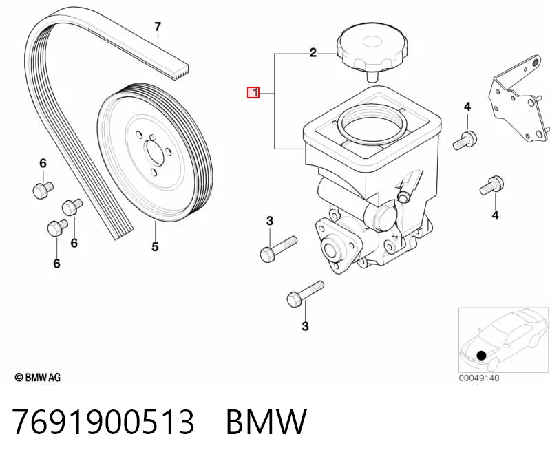 7691900513 BMW Bomba hidráulica de dirección