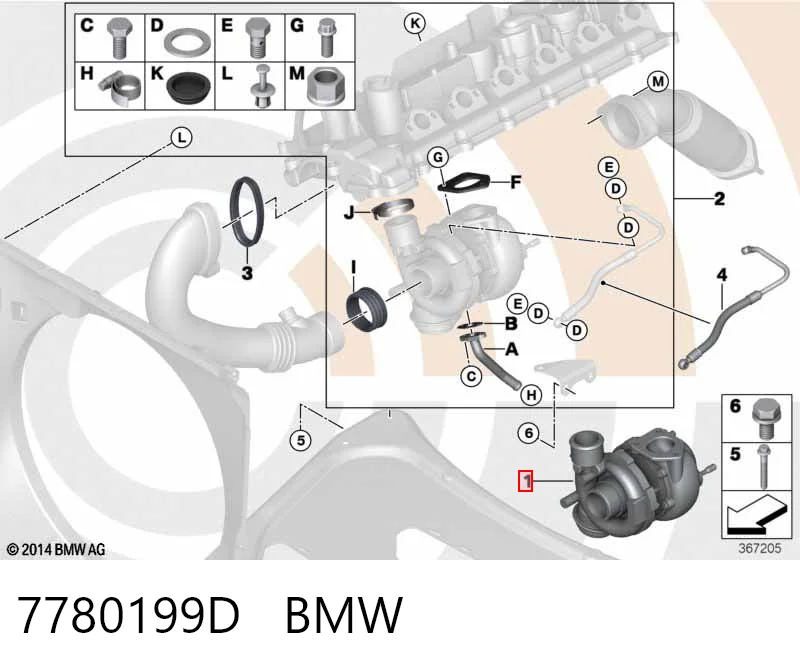 7780199D BMW Turbo para motor