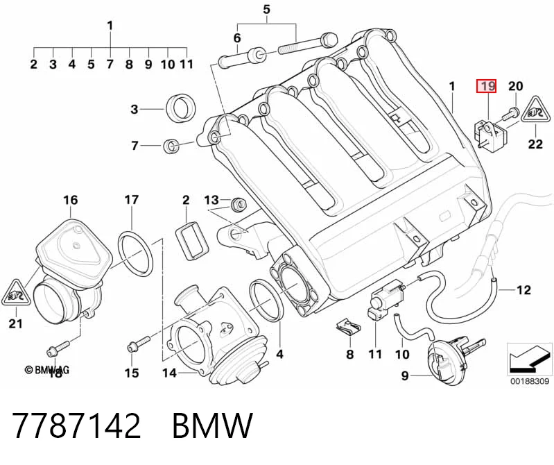 7787142 BMW Sensor De Presion Del Colector De Admision