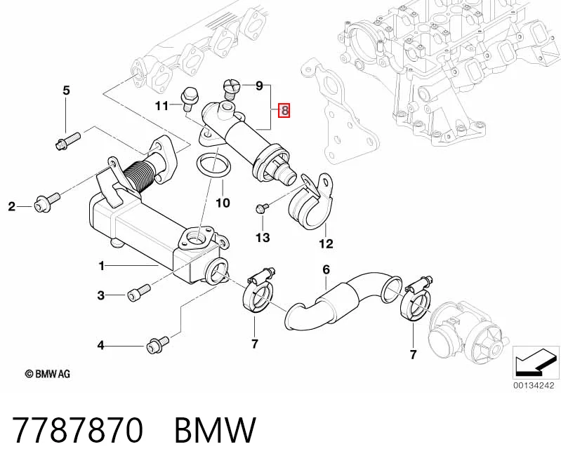 7787870 BMW Termostato del sistema EGR