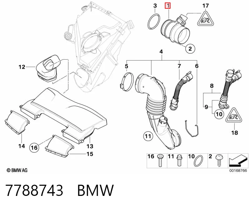 7788743 BMW Sensor de flujo de aire