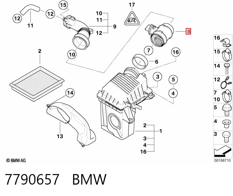 7790657 BMW Sensor de flujo de aire