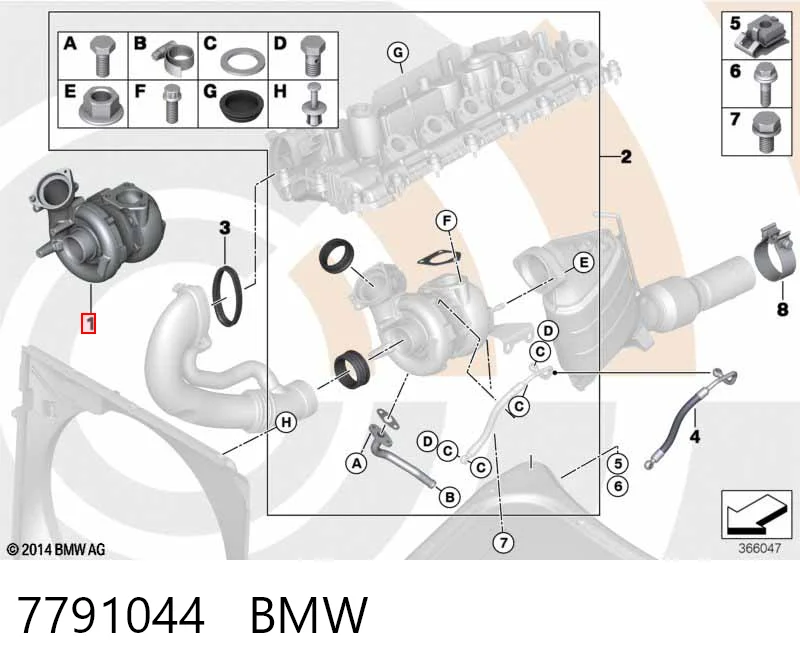 7791044 BMW Turbo para motor