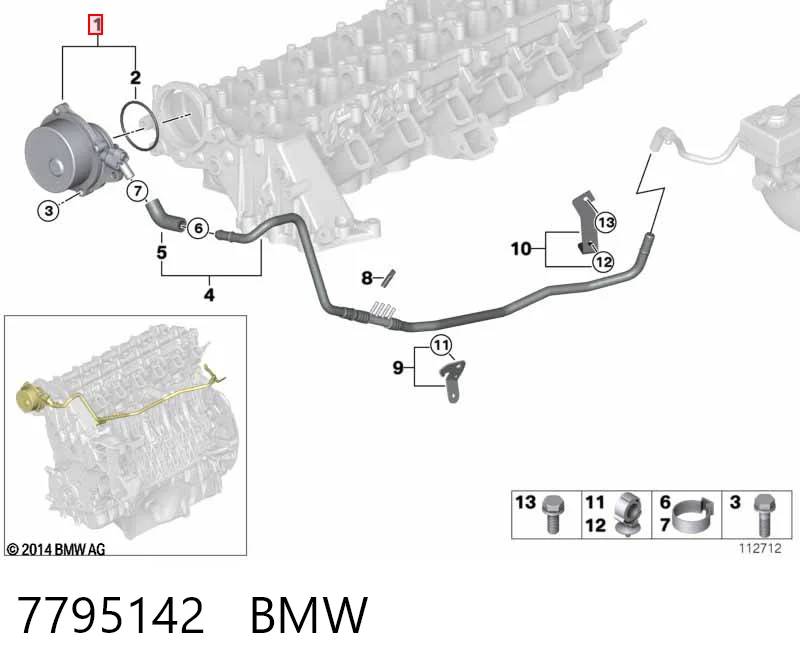 7795142 BMW Bomba de vacío de frenado
