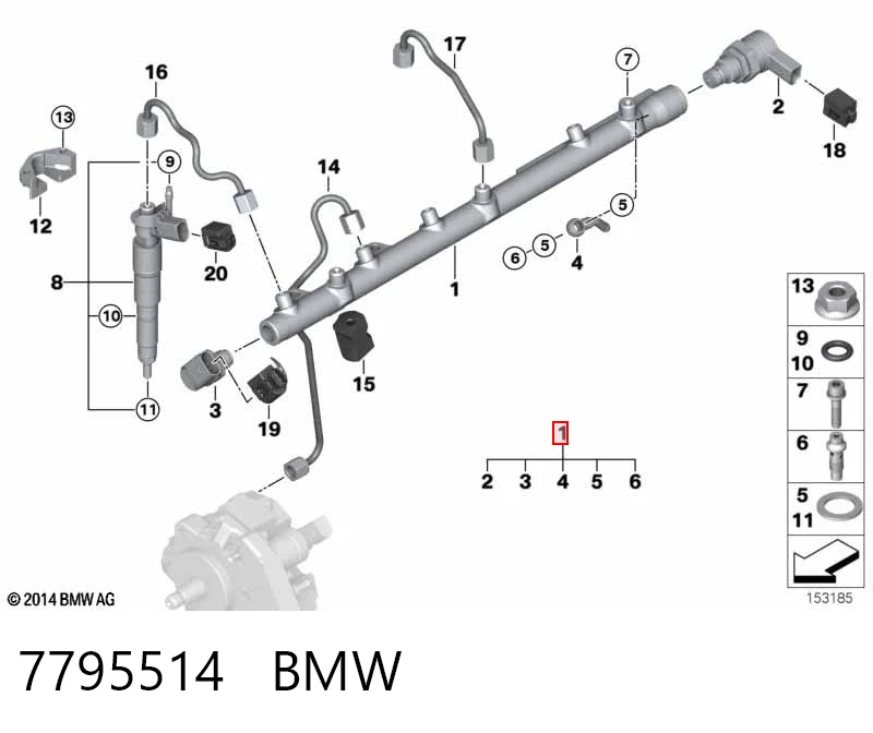 7795514 BMW Rampa de combustible
