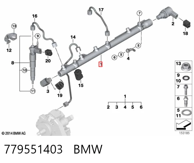 779551403 BMW Rampa de combustible
