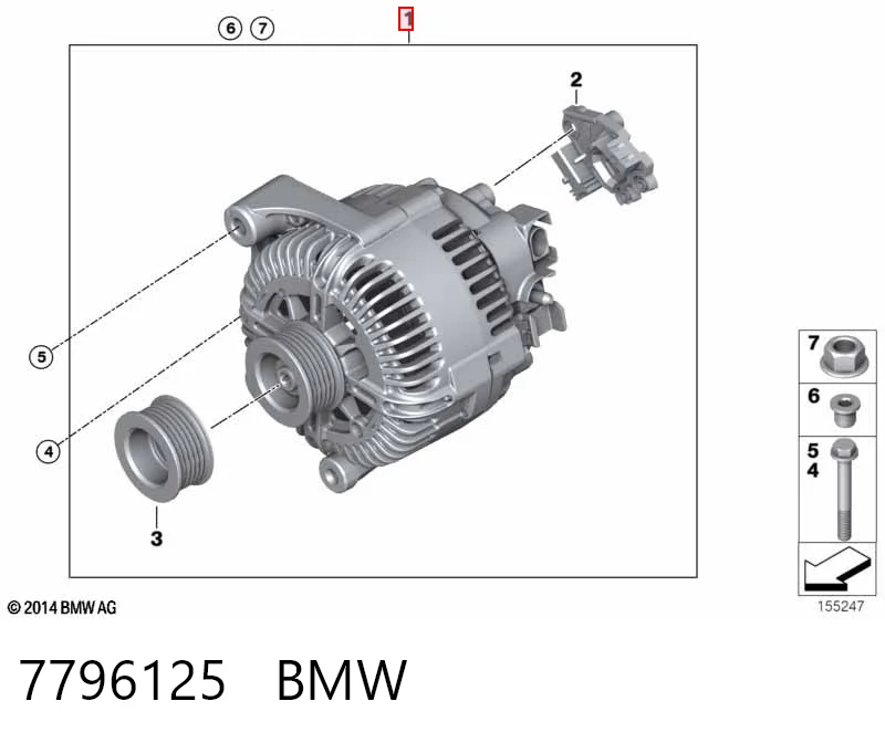 7796125 BMW Alternador de coche
