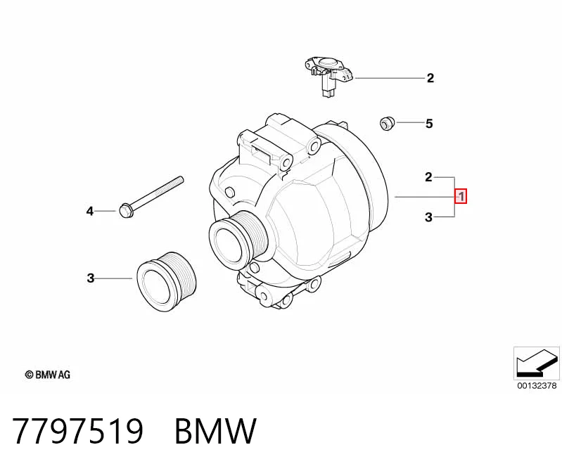 7797519 BMW Alternador de coche